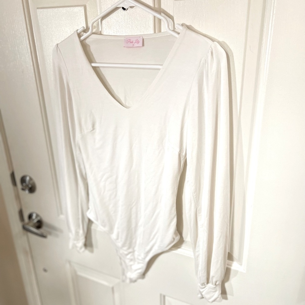 Pink Lily Puff Sleeve Bodysuit